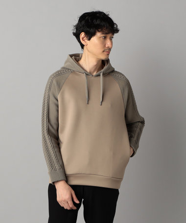 ニットコンビ プルオーバーパーカ