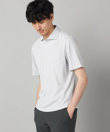 【抗菌防臭加工】市松ジャカードジャージー ポロシャツ