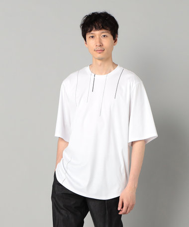 シルケットスムース ラインTシャツ