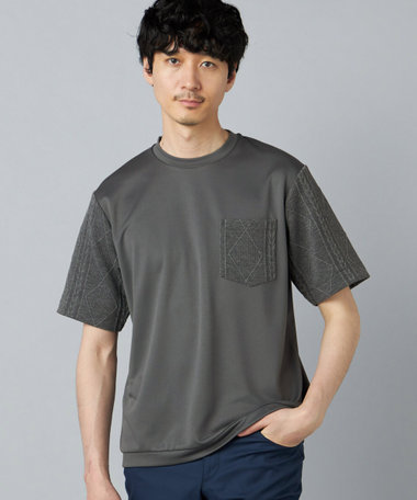 ダイヤ柄コンビ Tシャツ