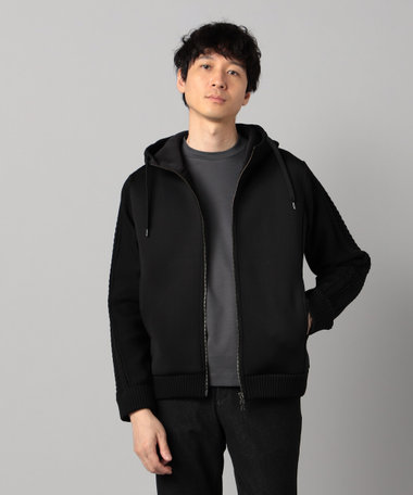 ニットコンビ ジップアップパーカ