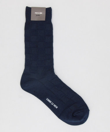 ブロック柄 クルーソックス