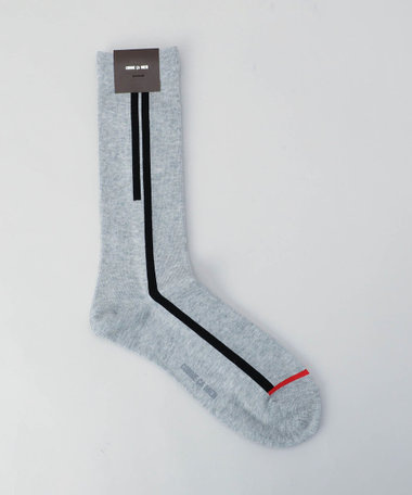 ライン柄 クルーソックス