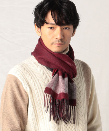 カシミヤチェックマフラー（07-56RE02-203）｜コムサメン（COMME CA