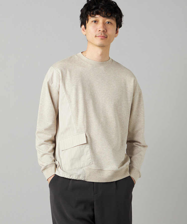 ストライプ切替 プルオーバー