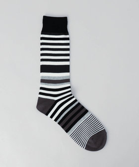 マルチカラーボーダー クルーソックス