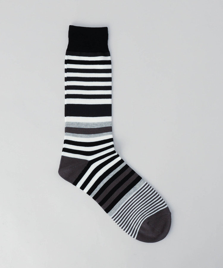 マルチカラーボーダー クルーソックス