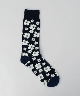 フラワー柄 クルーソックス