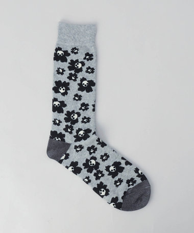 フラワー柄 クルーソックス