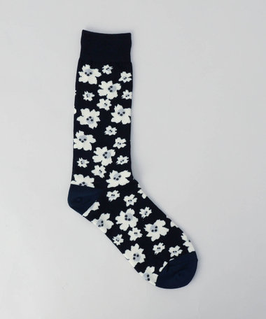 フラワー柄 クルーソックス