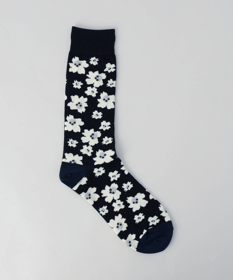 フラワー柄 クルーソックス