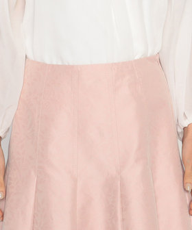 ボタニカル柄ジャカード タックフレアスカート（08-02FG02-204