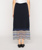 セットアップ対応】ワイドリブ×シアーボーダー ロングニットスカート