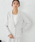 クレージュ ジャケット 11AR オフホワイト 日本製 セットアップ対応】ウォッシャブル ポリエステルツイル テーラード