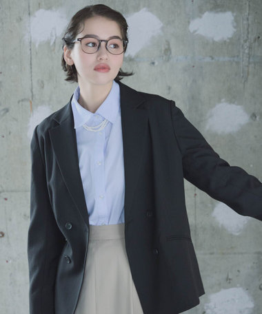 【ＵＶカット・吸汗速乾・接触冷感】kireri ポリエステルストレッチドライツイル ダブルブレストテーラードジャケット/セットアップ対応