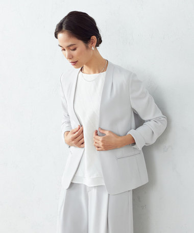 【セットアップ対応】ノーカラージャケット