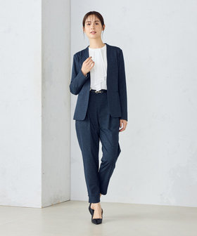 セットアップ対応】メランジジャージ ノーカラージャケット（12-10GK10