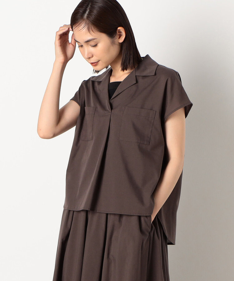 【洗える／セットアップ対応】オープンカラー ブラウス