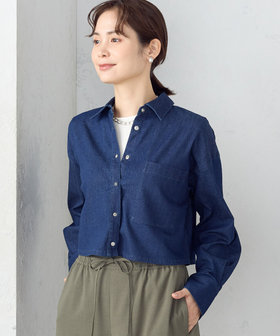 デニム クロップド シャツ/セットアップ対応（12-15IG06-204