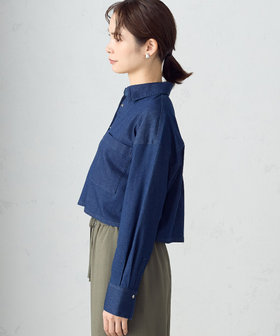 デニム クロップド シャツ/セットアップ対応（12-15IG06-204