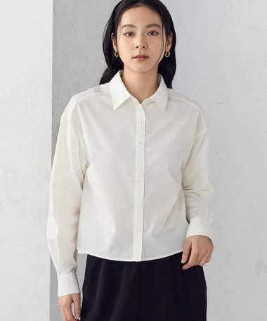 【宮城舞さん着用】ボックスシルエットクロップドシャツ
