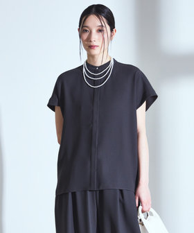 【セットアップ対応】シフォンジョーゼット バックプリーツブラウス