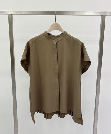 【セットアップ対応】シフォンジョーゼット バックプリーツブラウス