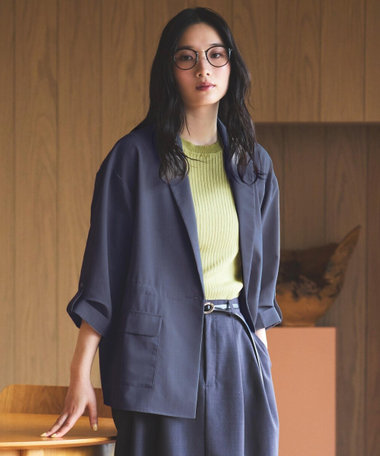 リネンライク ドローストリングス シャツジャケット / セットアップ対応