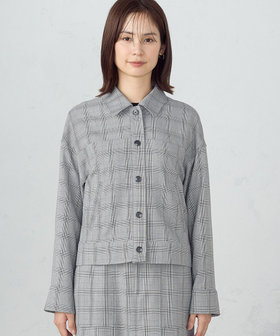 ポリエステルレーヨングレンチェック ショートブルゾン / セットアップ