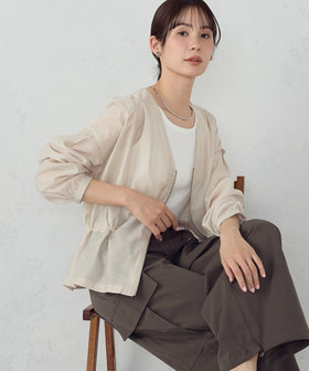 Vネック シアーブルゾン