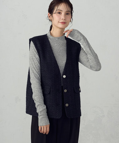 【タイムセール】23区 大きいサイズ ファンシーツイードジレ 44号 タイムセール】23区 大きいサイズ ファンシーツイードジレ 44号 一部