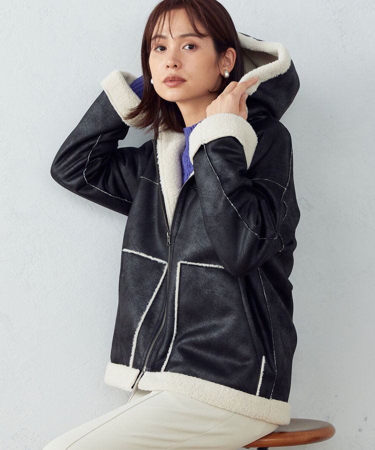 フェイクレザー ムートンコート（12-25MA02-202）｜COMME CA ISM（コムサイズム）｜COMME CA  ISM（コムサイズム）｜WOMEN（ウィメン）｜公式通販｜ファイブフォックス オンラインストア（FIVE FOXes ONLINE STORE）