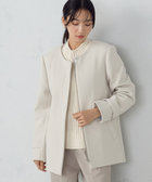 未使用/BOB/ウールストレッチ/ジャージー/フーデットコート 2WAY ポリエステルレーヨン ジャージー デタッチャブルフーデット