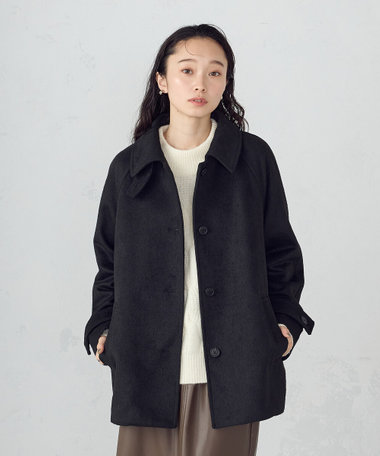 ステンカラーコクーンコート