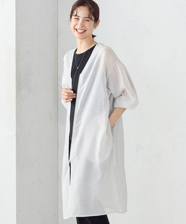 シアーロング羽織りブルゾン