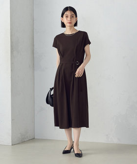 ベルト付 ツイード プリーツタック ワンピース S〜XXL trim_fce_item67b2cbfc97ddd.jpg