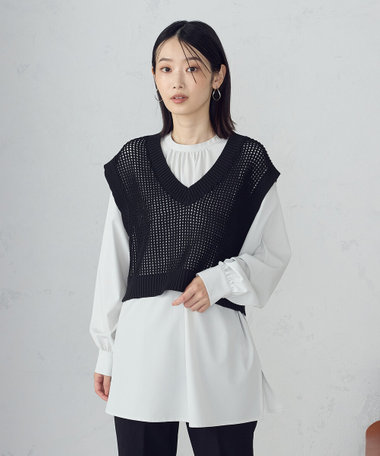 【セットアイテム】ベスト＋ブラウス