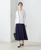 麻調カチオン タックフレアスカート（12-50FG04-204）｜コムサイズム