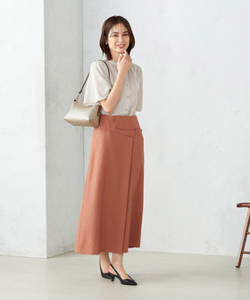 麻調ストレッチ 巻き風スカート（12-50FG09-204）｜COMME CA ISM（コムサイズム）｜COMME CA ISM（コムサイズム）｜WOMEN（ウィメン）｜公式通販｜ファイブフォックス  オンラインストア（FIVE FOXes ONLINE STORE）