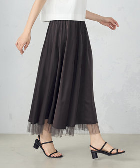 リバーシブル】ポリエステルチュール プリーツスカート（12-50FK13-205