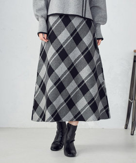 チェック柄 ニットスカート / セットアップ対応（12-50FM11-205