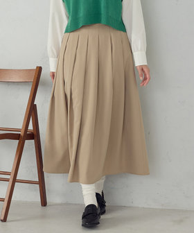 レザー調ジャージー アコーディオンプリーツスカート（12-50FI06-204