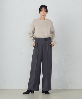 ベルト付き ストレッチワイドパンツ（12-52PI08-204）｜COMME CA