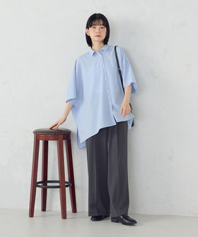 UVカット・接触冷感・吸水速乾】センタープレス入りタックワイドパンツ