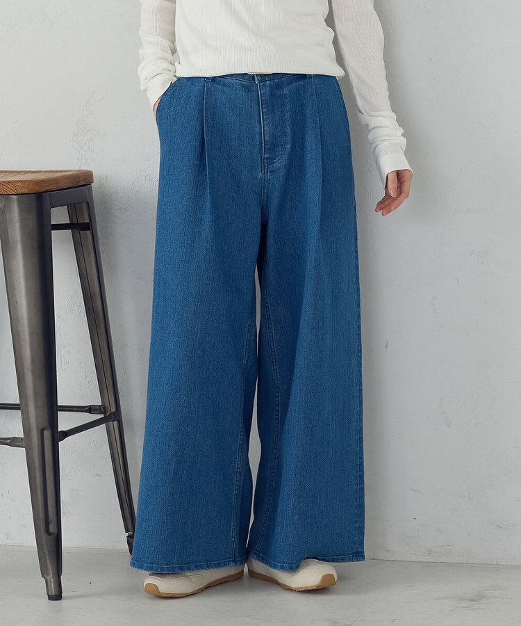ス－パ－ワイドデニムパンツ