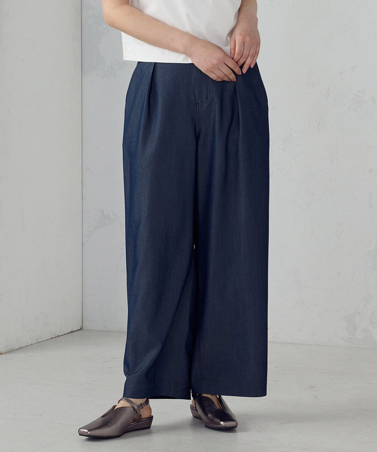 デニムライク ワイドパンツ/セットアップ対応