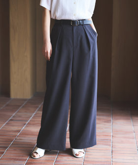 リネンライクインタックワイドパンツ / セットアップ対応