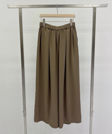 【セットアップ対応】シフォンジョーゼット ボックスタックイージーワイドパンツ