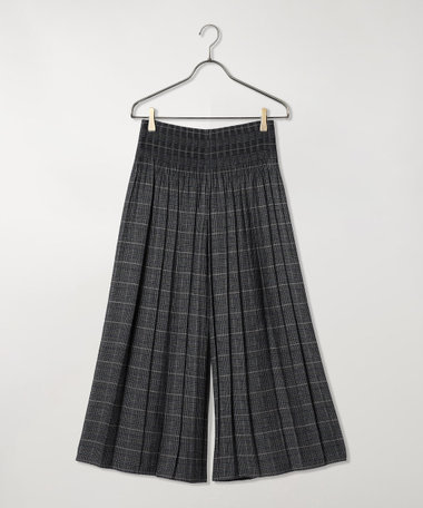 【MADE IN JAPAN】米沢織グレンチェックパネル ゴムパンツ