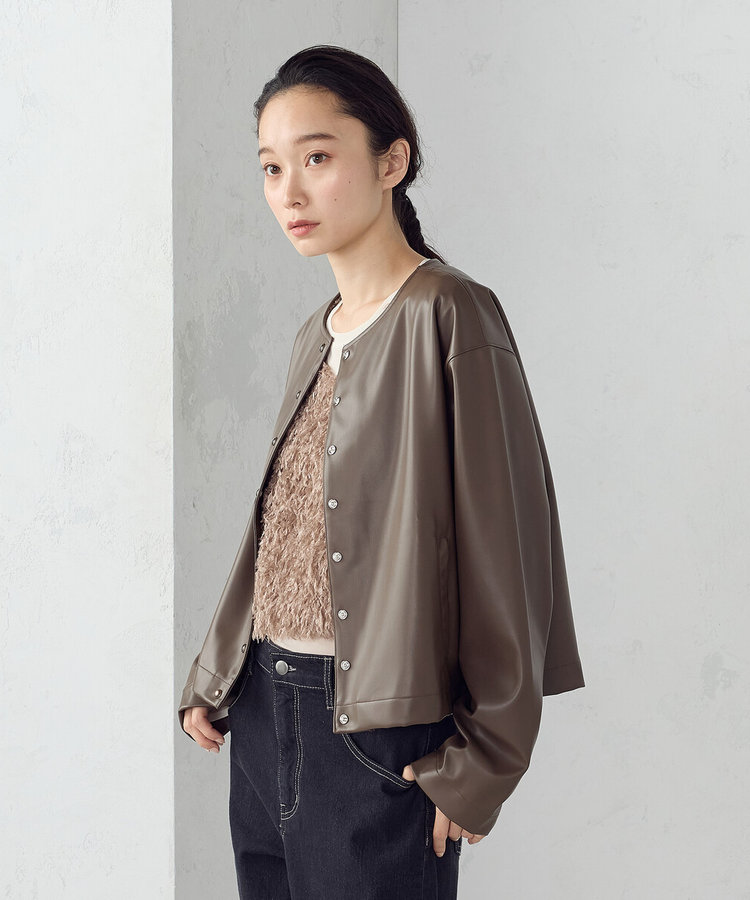 合成皮革 カーディガン / セットアップ対応